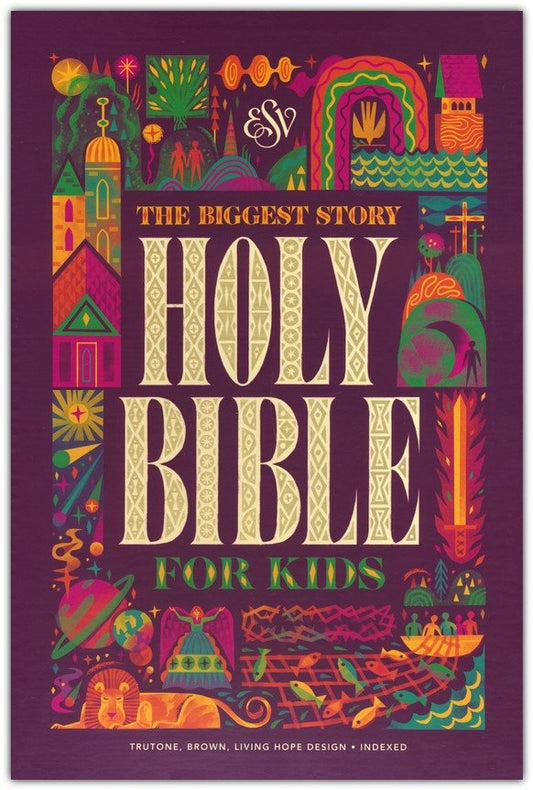 The Biggest Story Holy Bible for Kids--soft leather-look, brown, living hope (indexed)