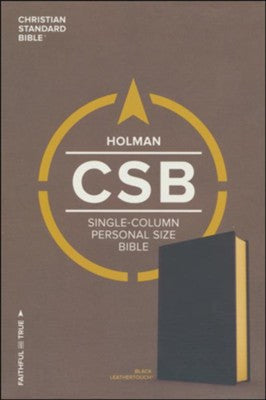 CSB Single-Column Personal Size Bible, Black LeatherTouch