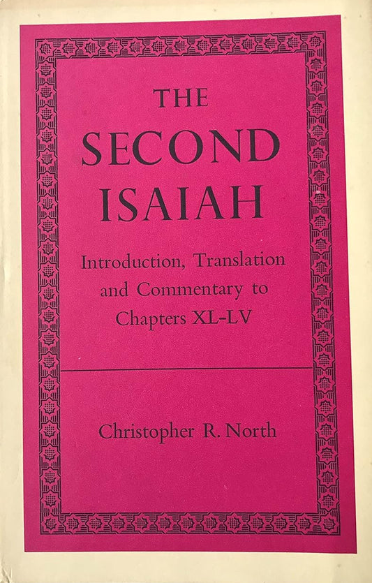 Book titled 'The Second Isaiah' with a pink cover and beige spine on a light gray background