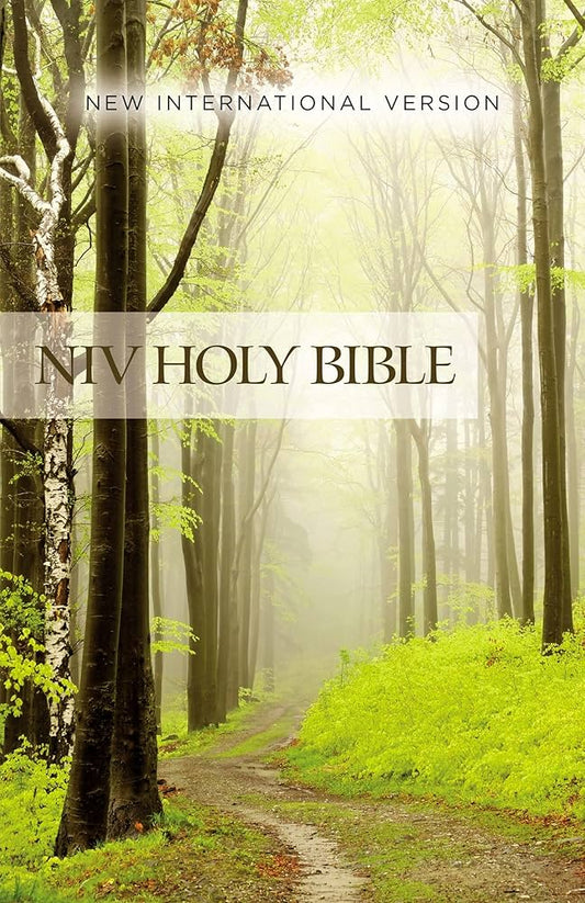 NIV Value Outreach Bible softcover, green forest path