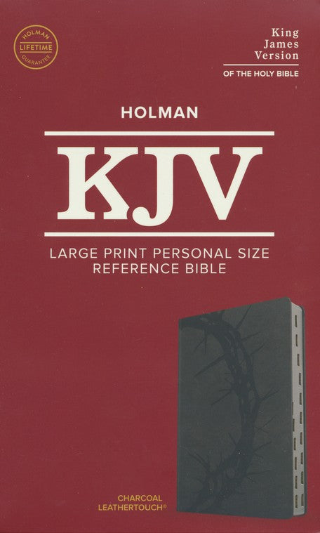 KJV Large Print Personal Size Reference Bible, Charcoal Leathertouch Imitation Leather, Indexed