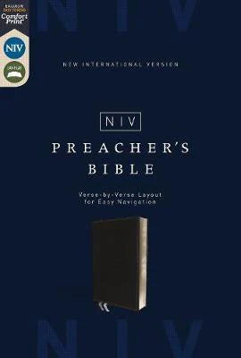 NIV Preacher's Bible, Verse-by-Verse Format, Comfort Print, Leathersoft, Black