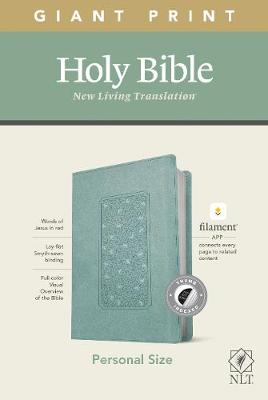 NLT Giant-Print Personal-Size Bible, Filament Enabled Edition--soft leather-look, floral frame teal (indexed)