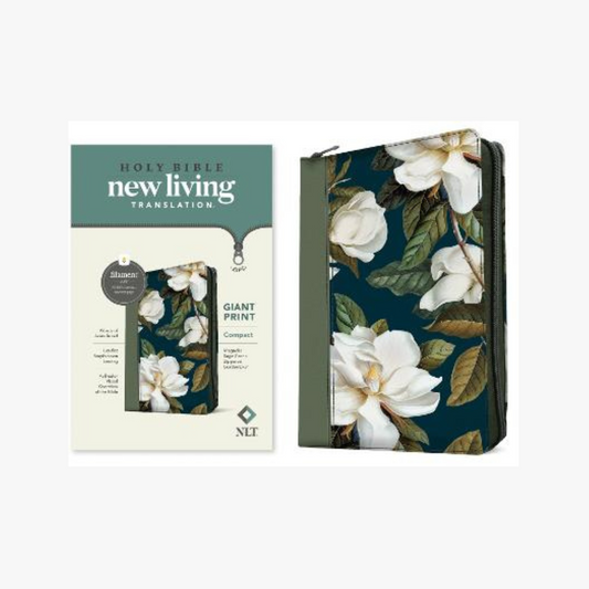 NLT Compact Bible, Filament-Enabled Edition, Giant Print--soft leather-look, magnolia sage green with zipper