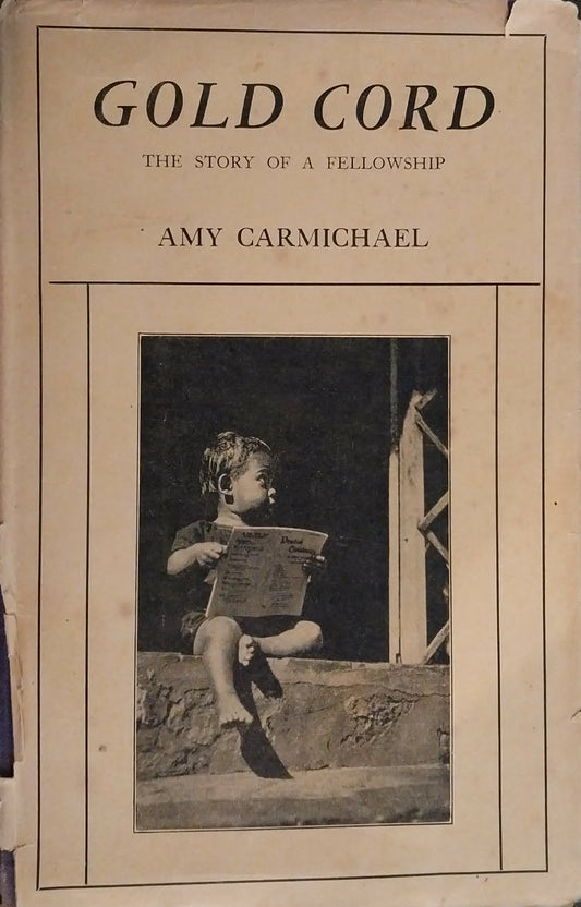Book cover of 'Gold Cord' by Amy Carmichael with a black and white illustration of a child on the cover.
