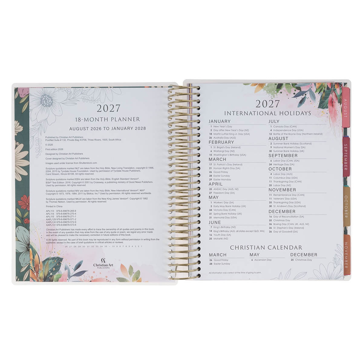2027 18-Month Planner: Be Still & Know (starts August 2026)