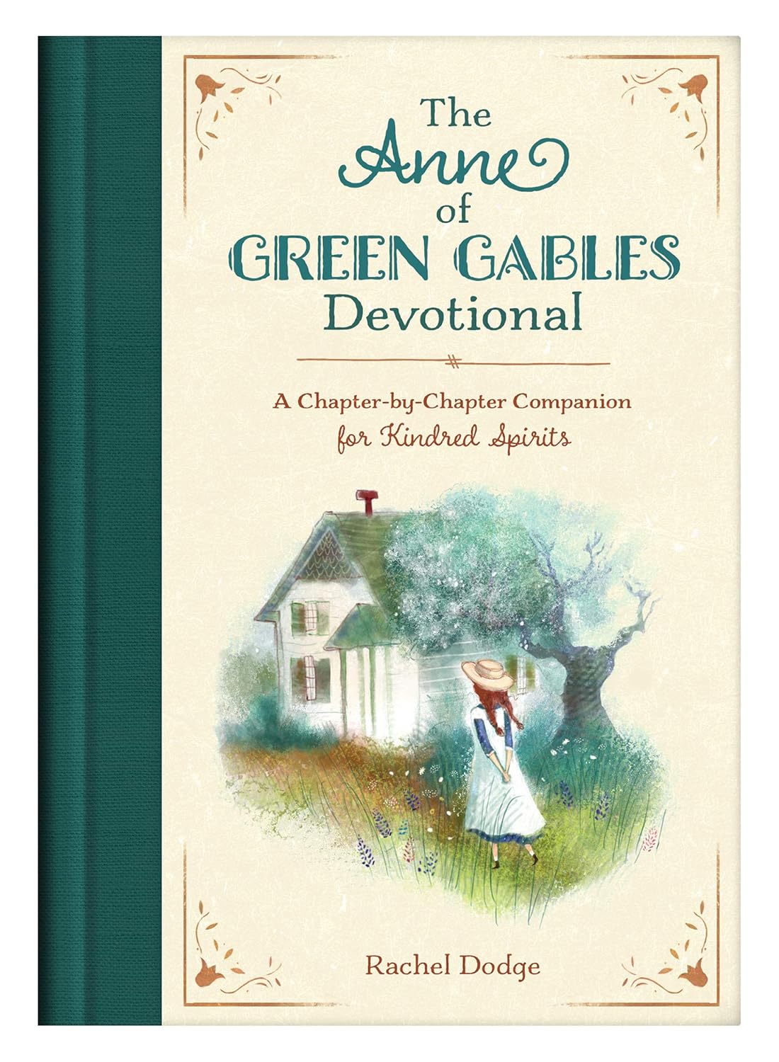 Book cover of 'The Anne of Green Gables Devotional' with a illustration of a girl and a house.