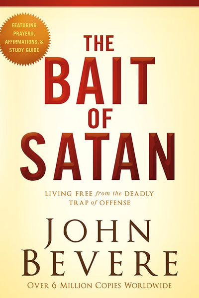 Book cover of 'The Bait of Satan' by John Bevere with a beige background and red text.