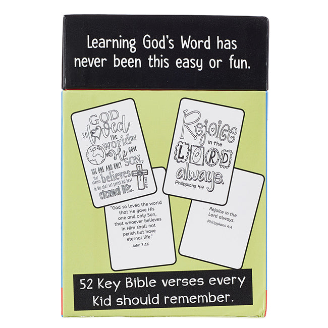 Bible Memory Verses Every Kid Should Know - Coloring Cards, Box of 52