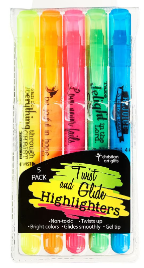 Twist and Glide Highlighters (5 Pack)