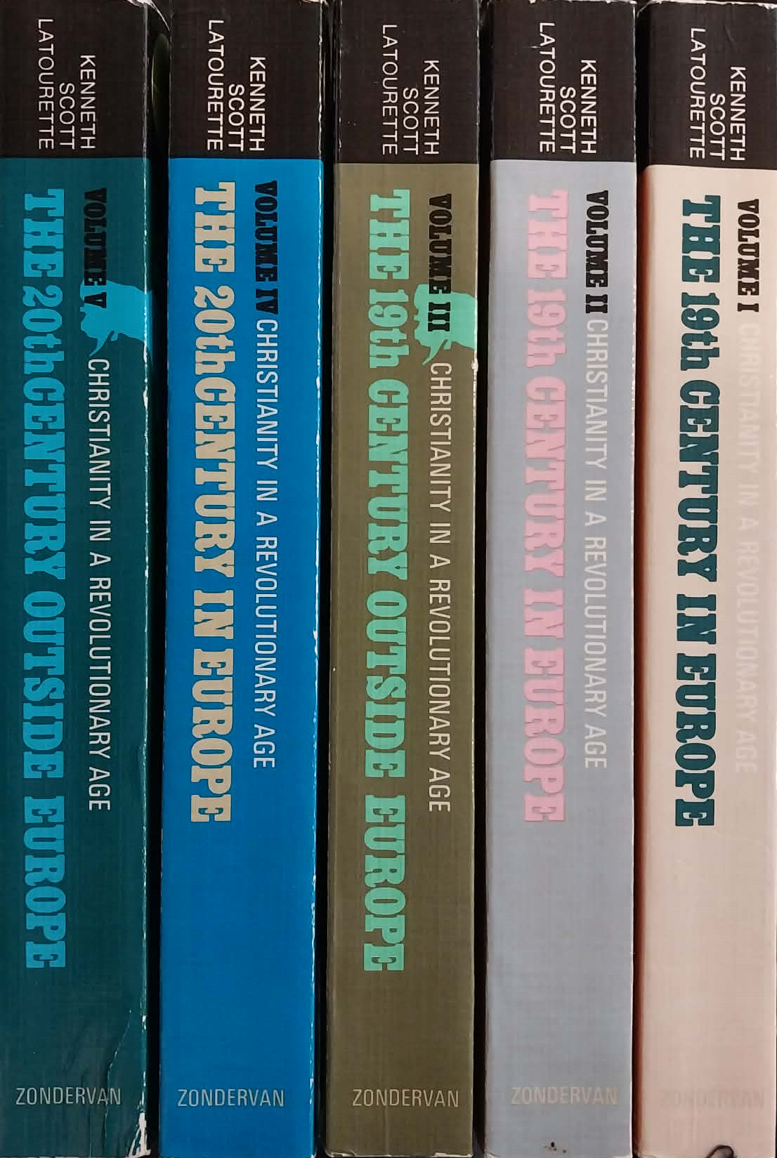 Set of books titled 'The 19th Century in Europe' and 'Christianity in a Revolutionary Age' on a surface.