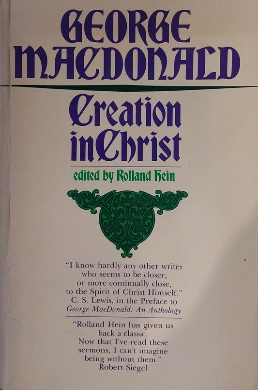 Book cover of 'Creation in Christ' by George MacDonald with a dark background