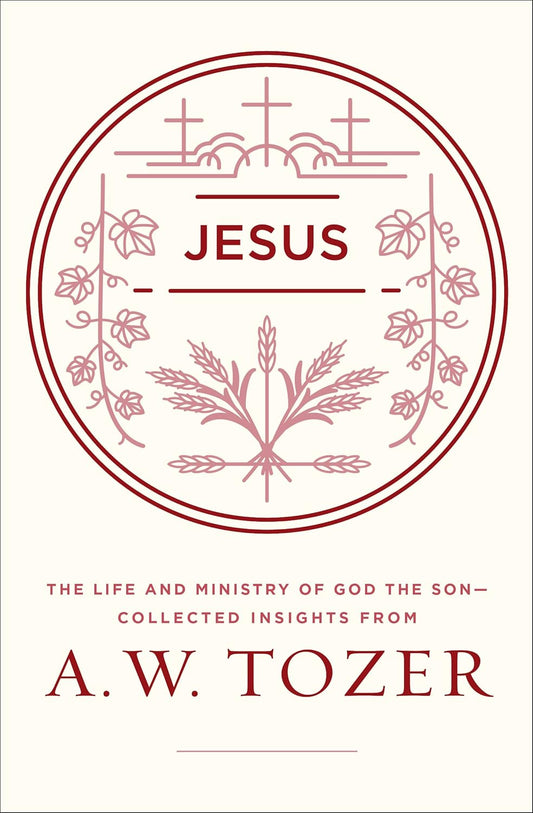 Book cover of 'Jesus' by A.W. Tozer with red design elements on a white background