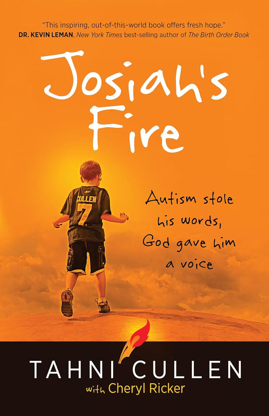 Book cover of 'Josiah's Fire' by Tahni Cullen with a child walking on a path.
