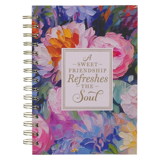 Floral notebook with a quote on a white background