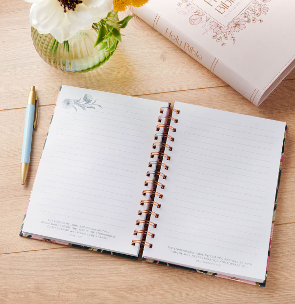 Journal: Strength & Dignity, Deep Teal Floral