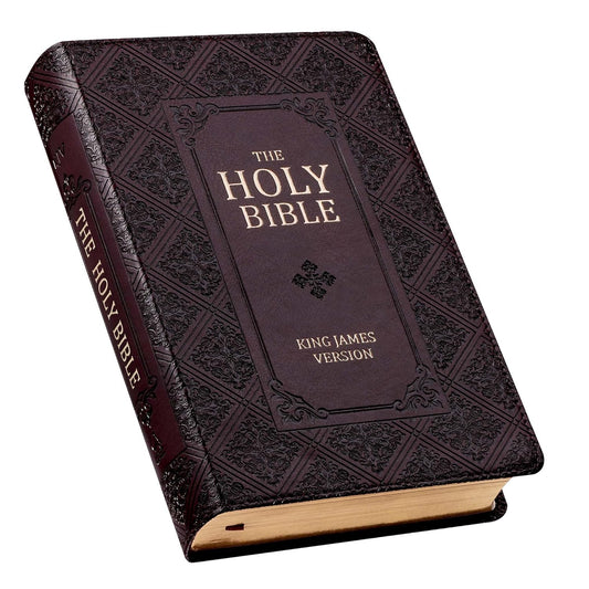 KJV Holy Bible, Giant Print, Luxleather, Dark Brown