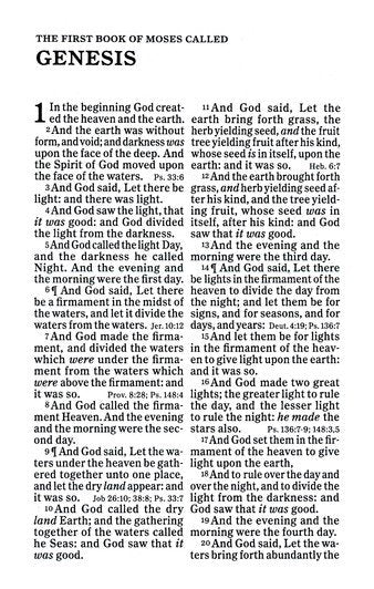 Text from the First Book of Moses, Genesis, on a white background