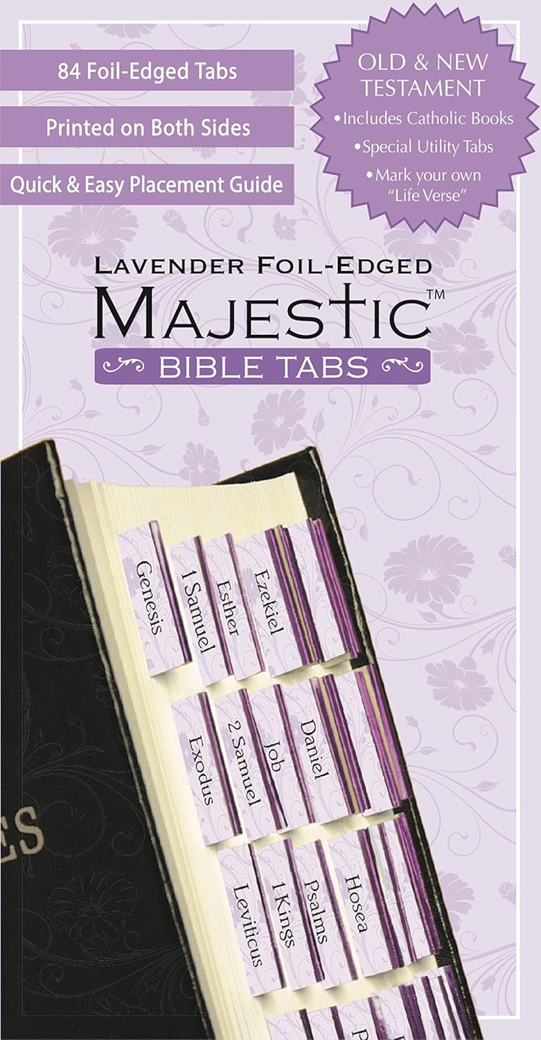 Majestic Bible Tabs: Lavender Foil-Edged