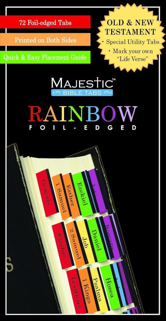 Majestic Bible Tabs: Rainbow Foil Edged