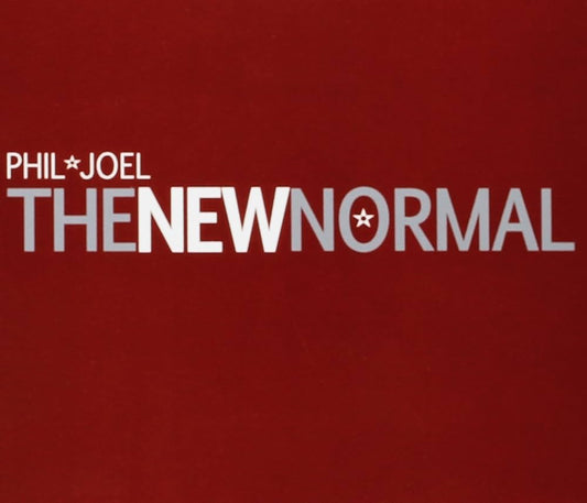 The front cover of the book 'The New Normal' by Phil Joel, featuring a solid dark red background with bold white and silver text.