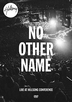 Promotional poster for Hillsong Conference with 'No Other Name' text and crowd in the background.