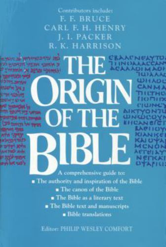 Book cover of 'The Origin of the Bible' with text and blue background