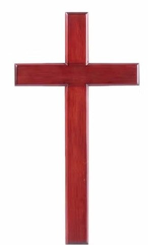 Mahogany Wood Cross, 25cm x 14cm