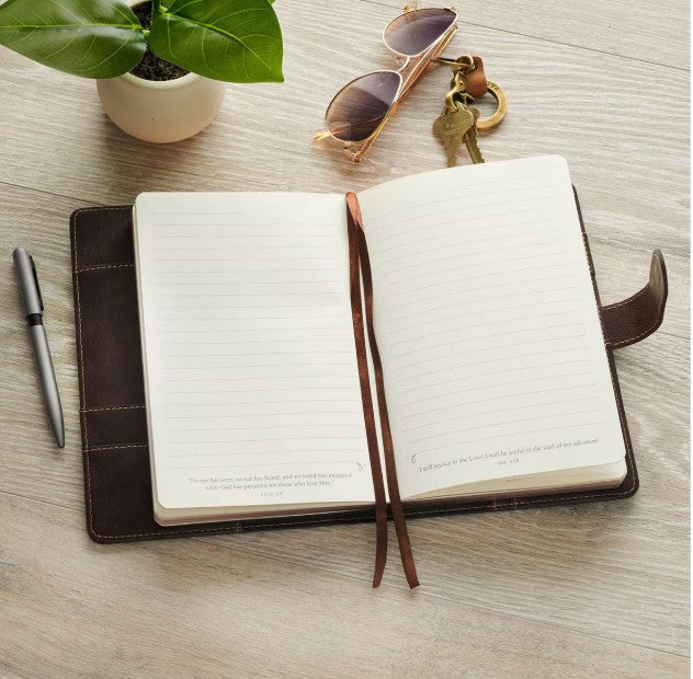 Man of God, Brown Faux Leather Journal with Magnetic Closure