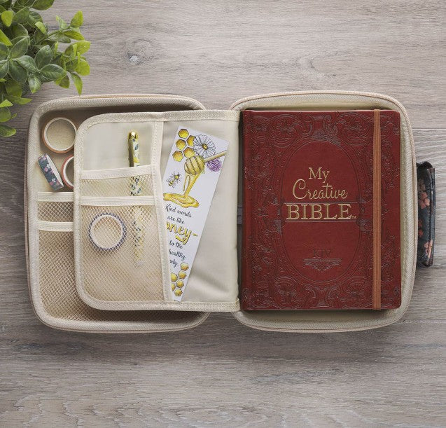 Be Still and Know Teal Two-fold Organiser Bible Case - Psalm 46:10