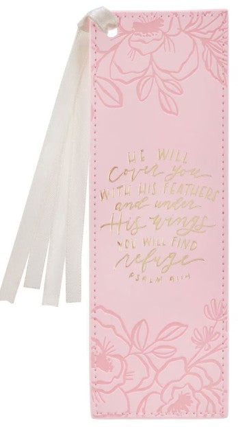 Under His Wings Faux Leather Bookmark