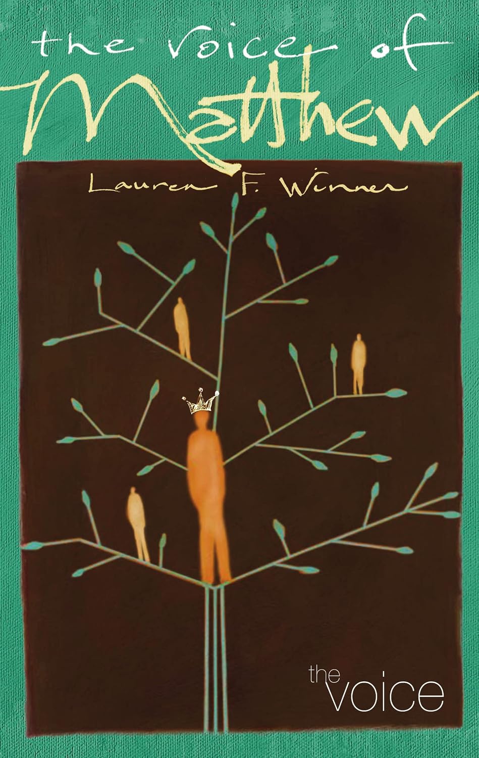 Book cover of 'The Voice of Matthew' by Lauren F. Winner with a stylized illustration of a figure in a tree.