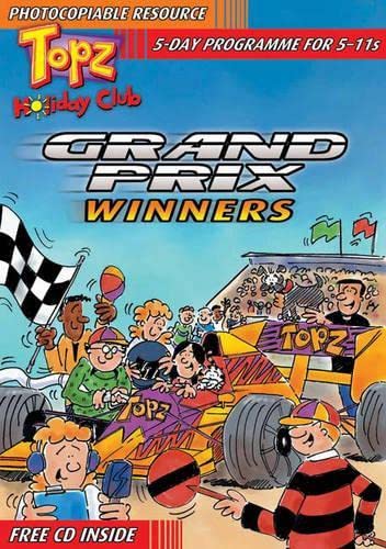 Cover of 'Topz Holiday Club Grand Prix Winners' with cartoon characters and race car.