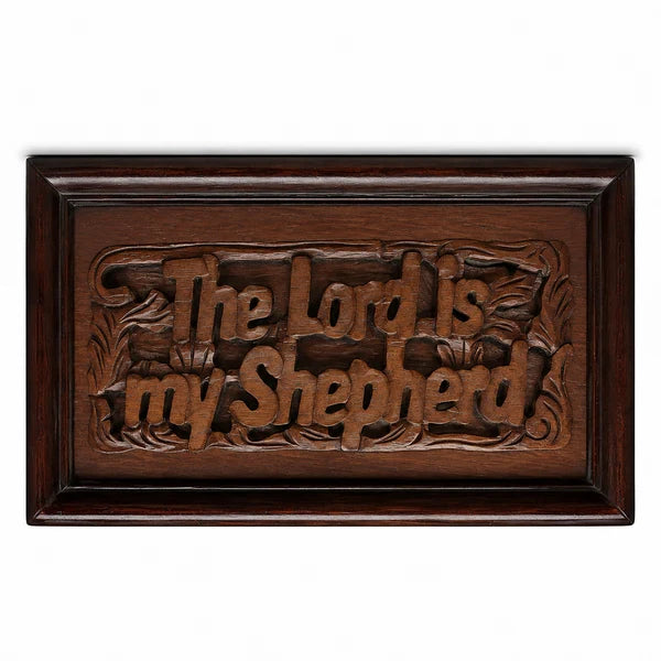 The Lord is my Shephard 30cm - Mahogany Plaque