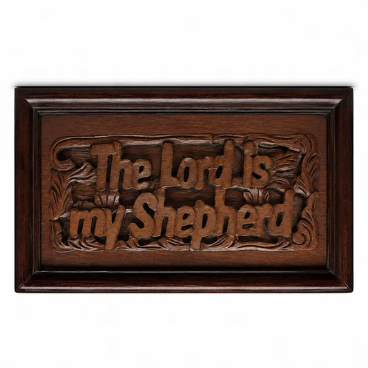 The Lord is my Shephard 30cm - Mahogany Plaque