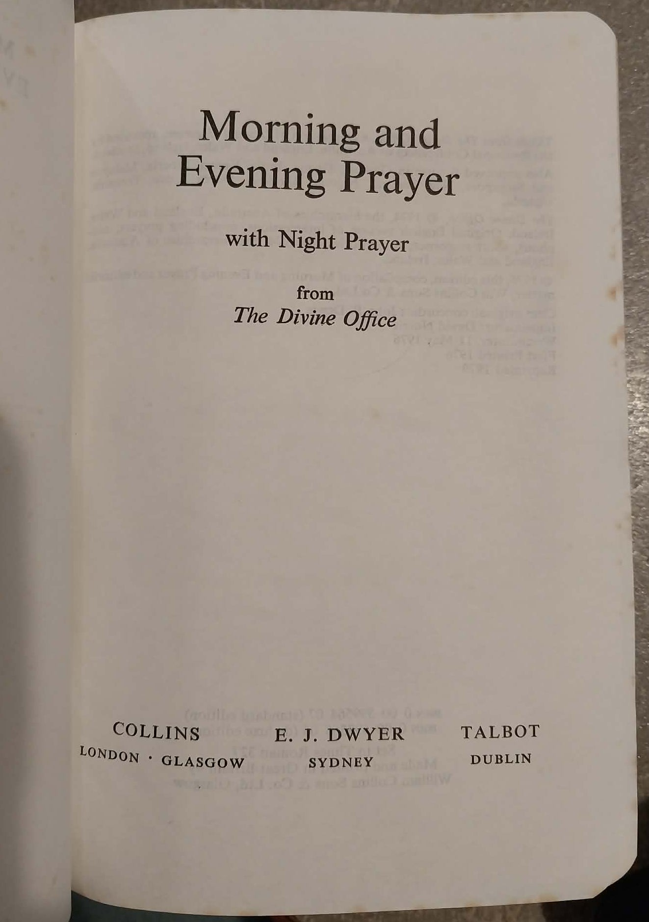 Morning and Evening Prayer