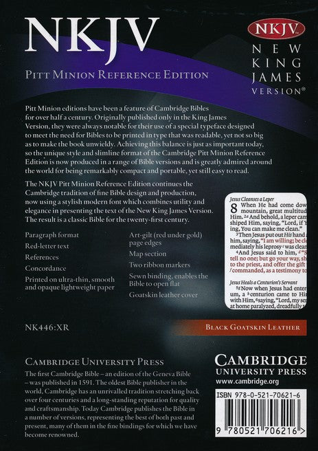 NKJV Pitt Minion Reference Edition, Black Goatskin Leather image 4