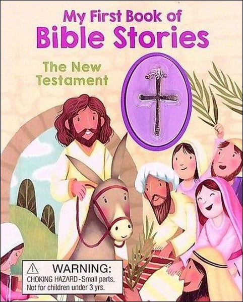First Book of Bible Stories: New Testament with Cross Necklace